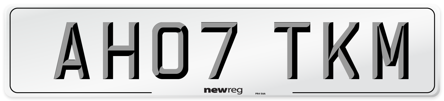 AH07 TKM Number Plate from New Reg